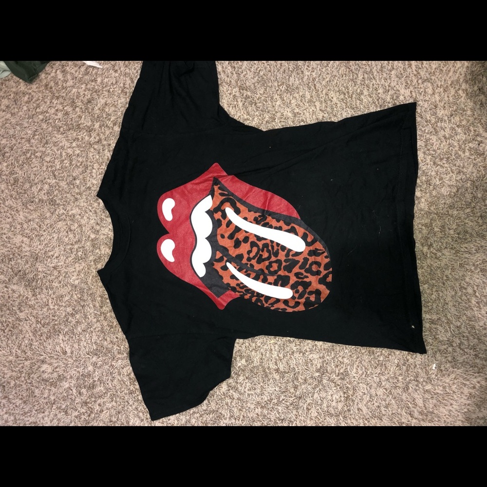 Rolling Stones yee with cheetah print